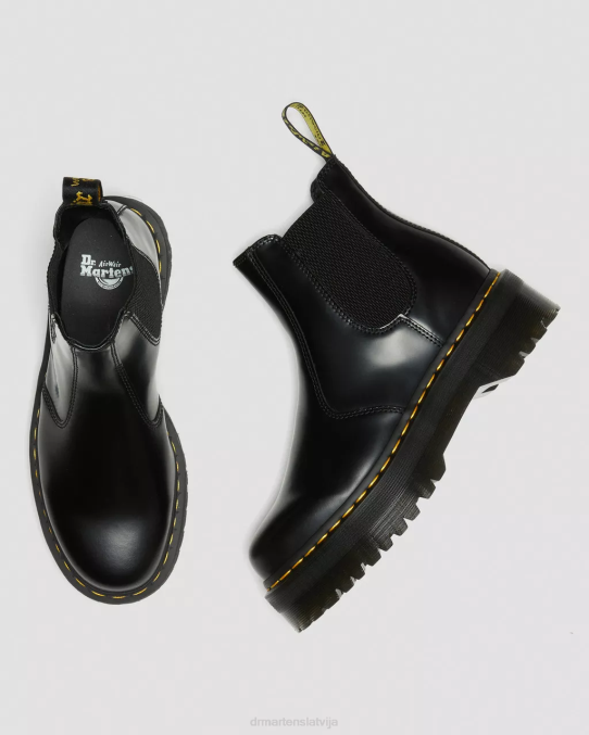 Dr. Martens apavi sievietes melni pulēti gludi 2976 pulēti gludas platformas chelsea zābaki LHJP24