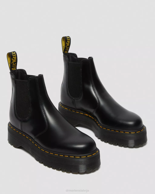 Dr. Martens apavi sievietes melni pulēti gludi 2976 pulēti gludas platformas chelsea zābaki LHJP24