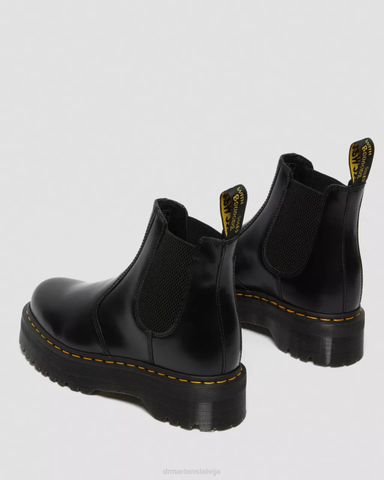 Dr. Martens apavi sievietes melni pulēti gludi 2976 pulēti gludas platformas chelsea zābaki LHJP24