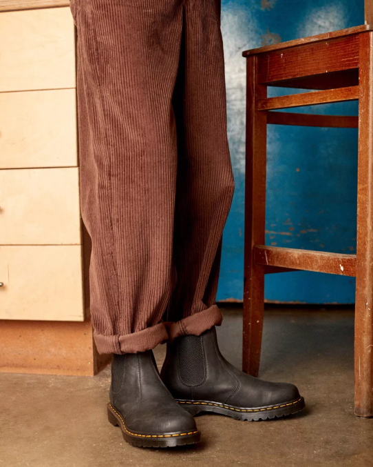 Dr. Martens apavi sievietes melni vaskots pilngraudu 2976. gada vaskotas pilnas ādas Chelsea zābaki LHJP186