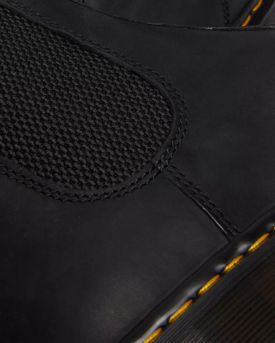 Dr. Martens apavi sievietes melni vaskots pilngraudu 2976. gada vaskotas pilnas ādas Chelsea zābaki LHJP186