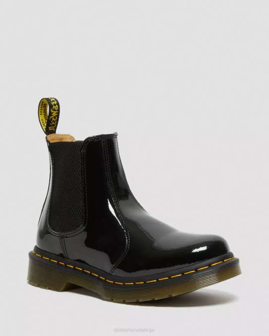 Dr. Martens apavi sievietes melns lucido & patentlampa 2976 lakādas Chelsea zābaki LHJP49