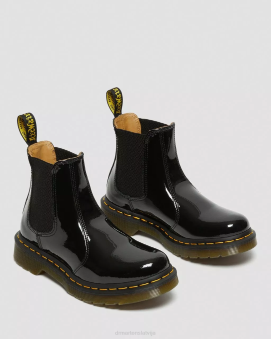 Dr. Martens apavi sievietes melns lucido & patentlampa 2976 lakādas Chelsea zābaki LHJP49