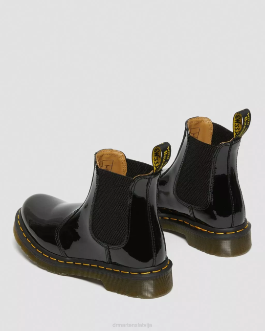 Dr. Martens apavi sievietes melns lucido & patentlampa 2976 lakādas Chelsea zābaki LHJP49