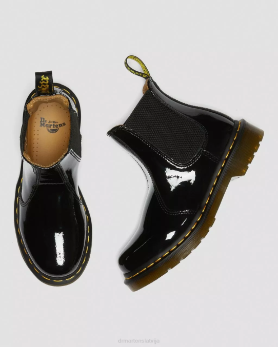 Dr. Martens apavi sievietes melns lucido & patentlampa 2976 lakādas Chelsea zābaki LHJP49