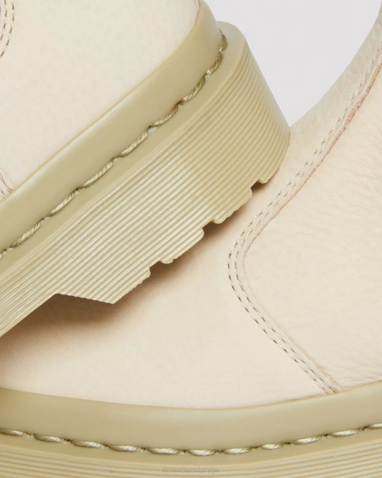 Dr. Martens apavi sievietes pergamenta bēšs slīpēts nubuks wp 2976 mono frēzēta nubuka ādas Chelsea zābaki LHJP119