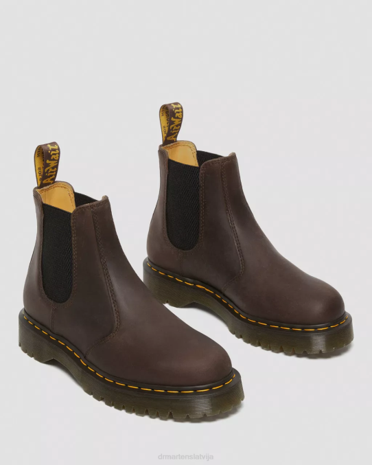 Dr. Martens apavi sievietes tumši brūns trakais zirgs 2976 bex crazy horse chelsea zābaki LHJP57