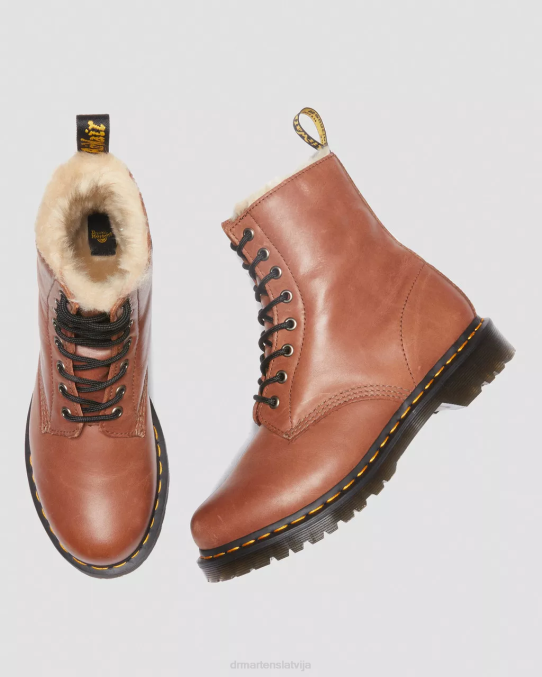 Dr. Martens apavi sievietes iedeguma kalējs 1460 serena mākslīgās kažokādas ādas zābaki LHJP25