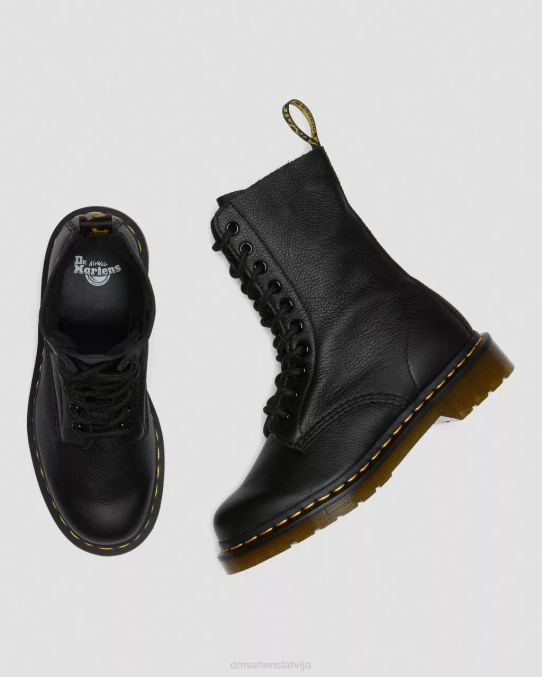 Dr. Martens apavi sievietes melnā Virdžīnija 1490 Virdžīnijas ādas zābaki līdz ikriem LHJP361