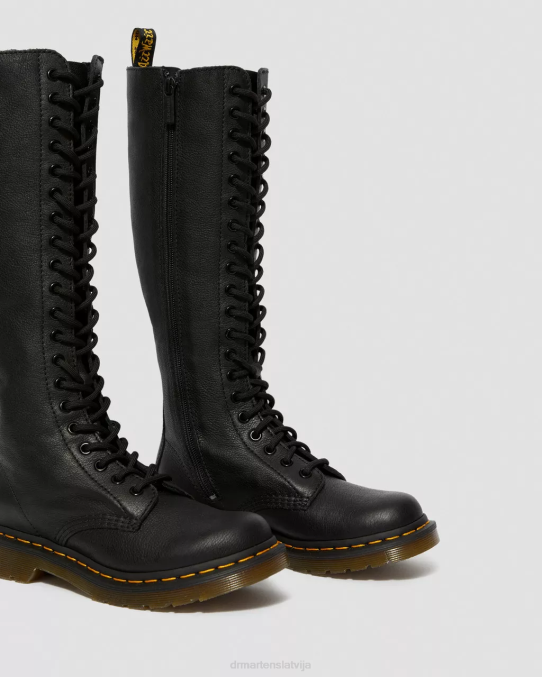 Dr. Martens apavi sievietes melnā Virdžīnija 1b60 virdžinijas ādas ceļgalu zābaki LHJP363