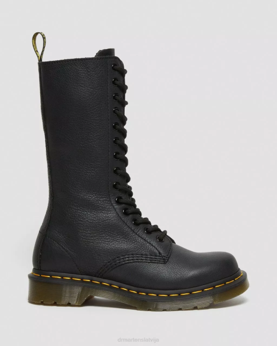 Dr. Martens apavi sievietes melnā Virdžīnija 1b99 virdžīnijas ādas zābaki ikru vidū LHJP362