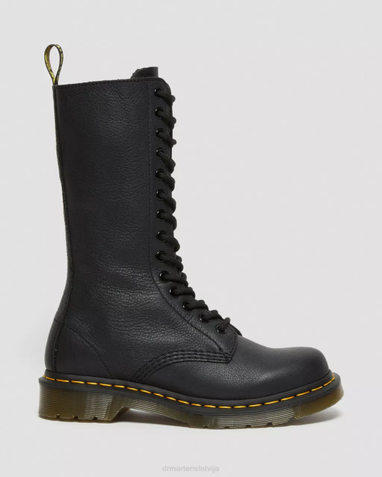 Dr. Martens apavi sievietes melnā Virdžīnija 1b99 virdžīnijas ādas zābaki ikru vidū LHJP362