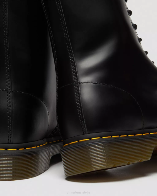 Dr. Martens apavi sievietes melna gluda 1490 gludas ādas zābaki ikru vidū LHJP360