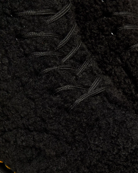 Dr. Martens apavi sievietes melnais lukss borgs 1460 Pascal mākslīgie cirpšanas zābaki LHJP169