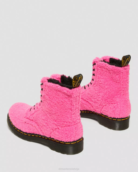 Dr. Martens apavi sievietes rozā lukss borgs 1460 Pascal mākslīgie cirpšanas zābaki LHJP181