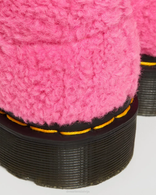 Dr. Martens apavi sievietes rozā lukss borgs 1460 Pascal mākslīgie cirpšanas zābaki LHJP181