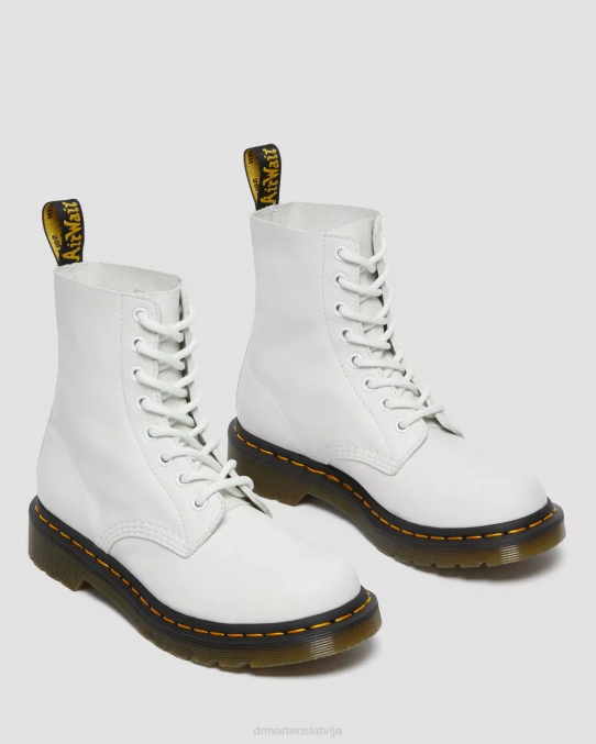 Dr. Martens apavi sievietes baltā Virdžīnija 1460 pascal virginia ādas zābaki LHJP68