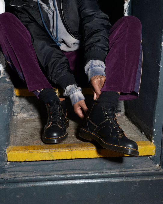 Dr. Martens apavi sievietes melna vintage gluda baznīcas vintage pērtiķu zābaki LHJP44