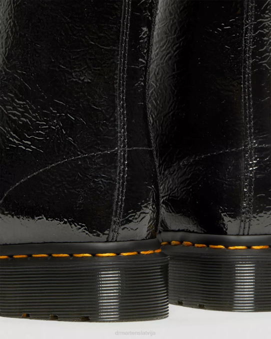 Dr. Martens apavi sievietes melnais nomocītais patents 1460 nomocīti lakādas zābaki LHJP139