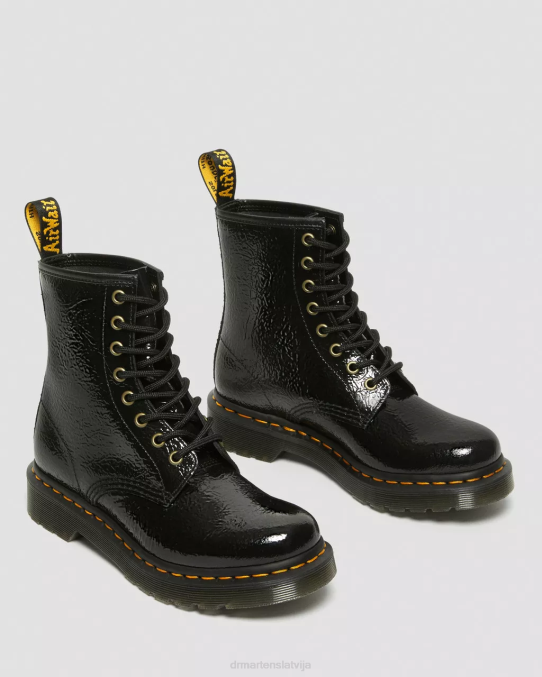 Dr. Martens apavi sievietes melnais nomocītais patents 1460 nomocīti lakādas zābaki LHJP139
