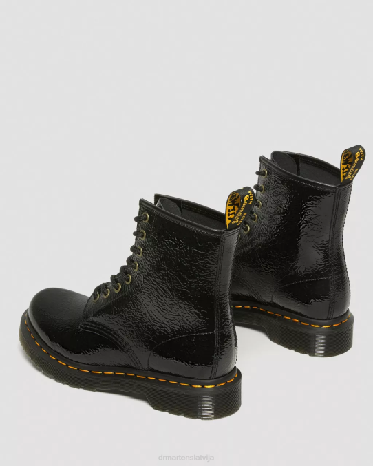 Dr. Martens apavi sievietes melnais nomocītais patents 1460 nomocīti lakādas zābaki LHJP139
