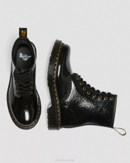 Dr. Martens apavi sievietes melnais nomocītais patents 1460 nomocīti lakādas zābaki LHJP139