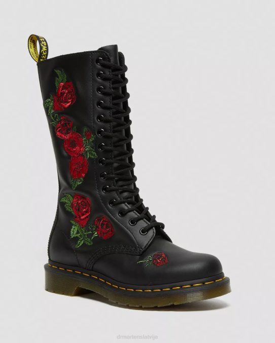 Dr. Martens apavi sievietes melns mīksts t 1914. gada vondas ādas zābaki viduklim LHJP366