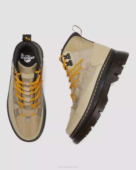 Dr. Martens apavi sievietes gaiši olīvu ciklons neilons un lapstone Boury neilona un ādas ikdienas zābaki LHJP161