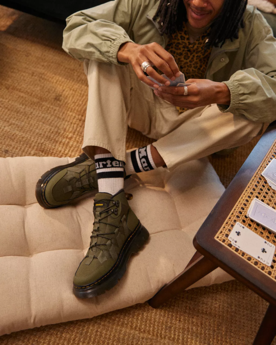 Dr. Martens apavi sievietes haki zaļš ajax & īpaši izturīgs un hidro Boury ādas ikdienas zābaki LHJP81