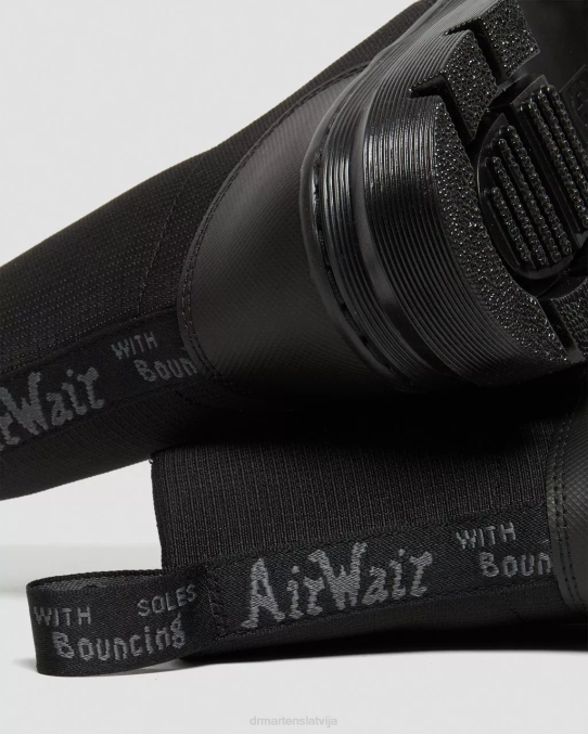 Dr. Martens apavi sievietes melns-melns elements un poli rip stop ķemmes ii poli ikdienas zābaki LHJP204