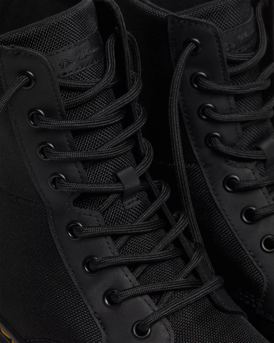 Dr. Martens apavi sievietes melns īpaši izturīgs polimērs un gumija ķemmes poli ikdienas zābaki LHJP63