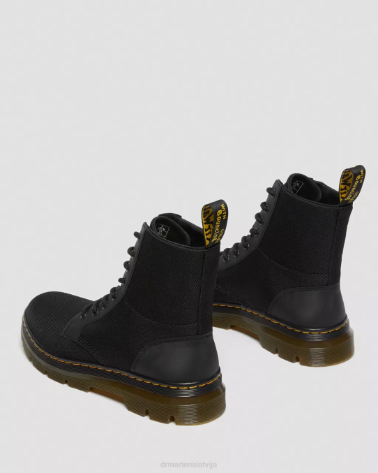 Dr. Martens apavi sievietes melns īpaši izturīgs polimērs un gumija ķemmes poli ikdienas zābaki LHJP63