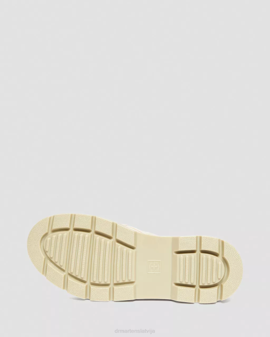 Dr. Martens apavi sievietes pergamenta bēšs audekls un slīpēta pārklāta āda ķemmes audekls ikdienas zābaki LHJP172