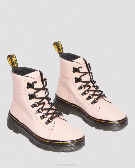 Dr. Martens apavi sievietes persiku bēšs ciklona neilons ķemmēt neilona un ādas ikdienas zābakus LHJP179