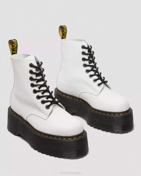 Dr. Martens apavi sievietes baltā pisa 1460 pascal max ādas platformas zābaki LHJP90