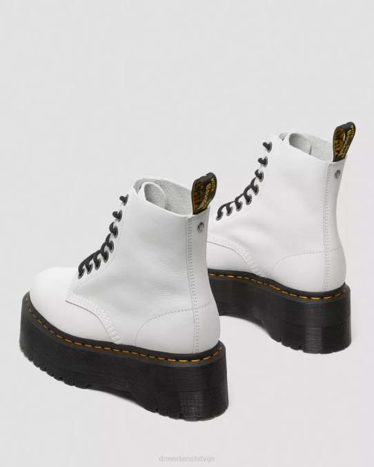 Dr. Martens apavi sievietes baltā pisa 1460 pascal max ādas platformas zābaki LHJP90