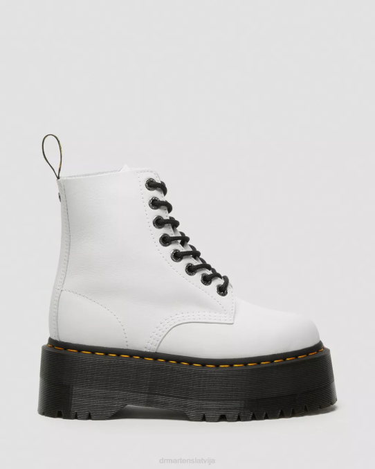 Dr. Martens apavi sievietes baltā pisa 1460 pascal max ādas platformas zābaki LHJP90
