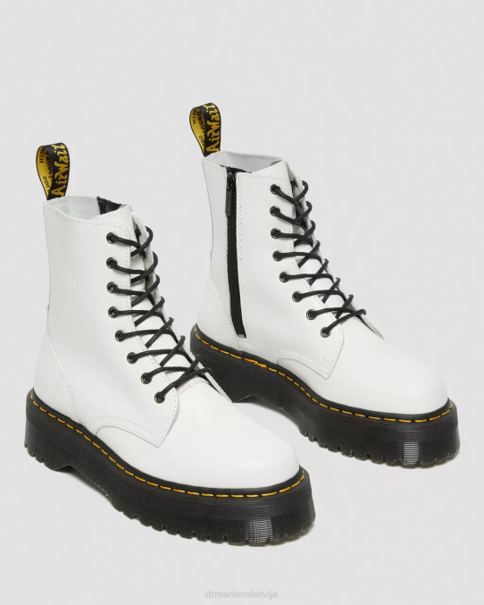 Dr. Martens apavi sievietes balta pulēta gluda jadon zābaku gludas ādas platformas LHJP20