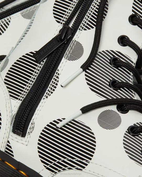 Dr. Martens apavi sievietes balts punktveida gluds jadon boot polka dot gludas ādas platformas LHJP157