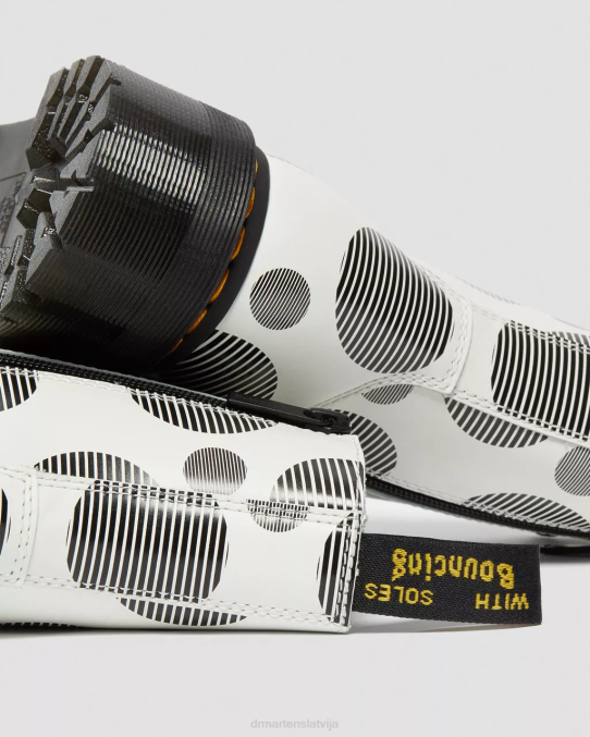 Dr. Martens apavi sievietes balts punktveida gluds jadon boot polka dot gludas ādas platformas LHJP157