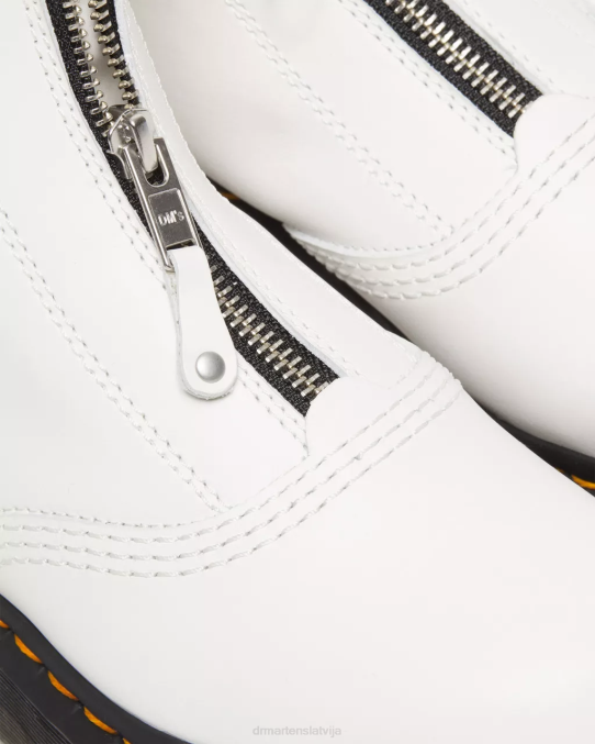 Dr. Martens apavi sievietes balts sendals Jetta Sendal ādas platformas zābaki ar rāvējslēdzēju LHJP101