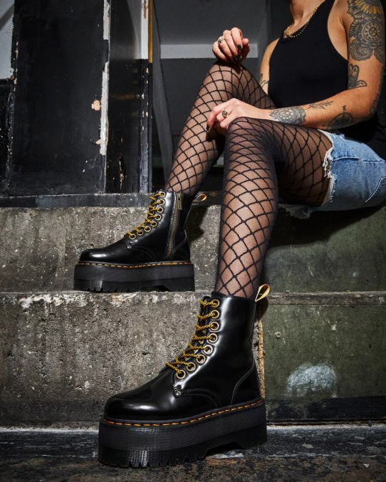 Dr. Martens apavi sievietes melnā Oksforda vegan jadon boot max platformas LHJP36