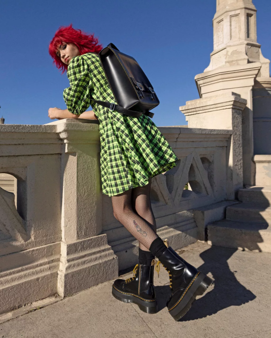 Dr. Martens apavi sievietes melnā Oksforda vegan jadon boot max platformas LHJP36