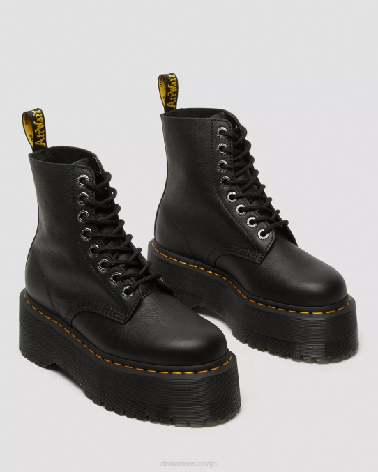 Dr. Martens apavi sievietes melnā pisa 1460 pascal max ādas platformas zābaki LHJP17