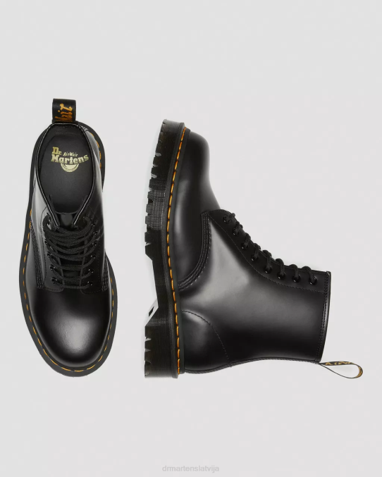 Dr. Martens apavi sievietes melna gluda 1460 bex gludas ādas platformas zābaki LHJP76