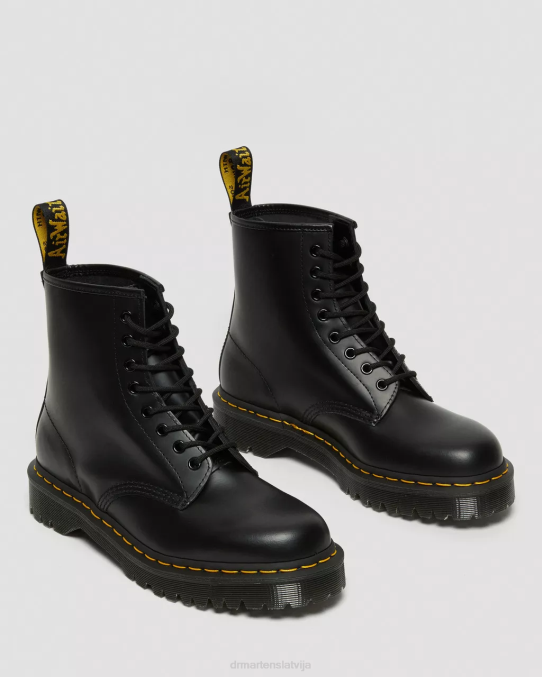 Dr. Martens apavi sievietes melna gluda 1460 bex gludas ādas platformas zābaki LHJP76