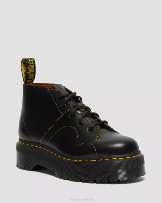 Dr. Martens apavi sievietes melna vintage gluda baznīcas platformas mērkaķu zābaki LHJP48
