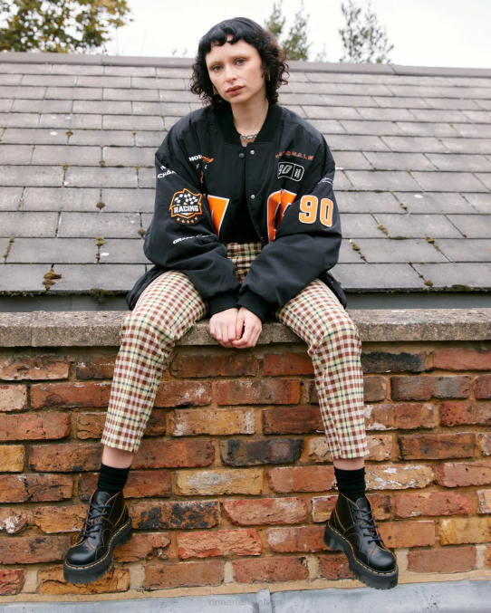 Dr. Martens apavi sievietes melna vintage gluda baznīcas platformas mērkaķu zābaki LHJP48