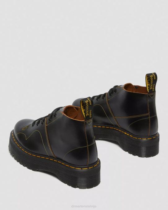 Dr. Martens apavi sievietes melna vintage gluda baznīcas platformas mērkaķu zābaki LHJP48