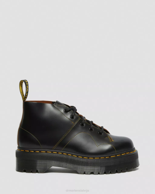 Dr. Martens apavi sievietes melna vintage gluda baznīcas platformas mērkaķu zābaki LHJP48